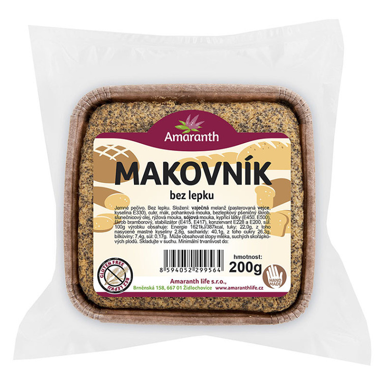 AMARANTH Bezlepkový makovník 200 g