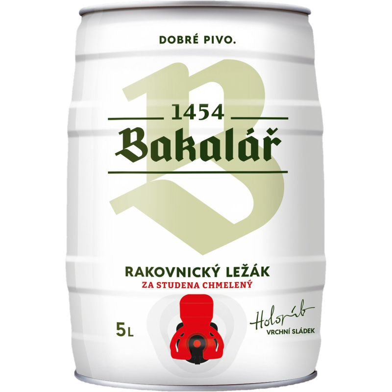 Bakalář Rakovnický ležák světlý za studena chmelený soudek