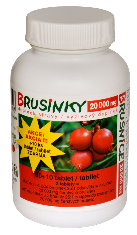 NATURVITA Brusinky 60 + 10 tablet