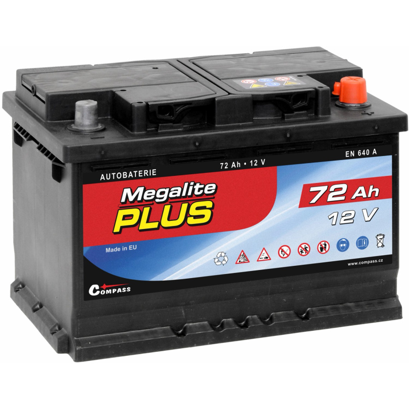 Compass Autobaterie Megalite PLUS 12 V 72 Ah 640 A