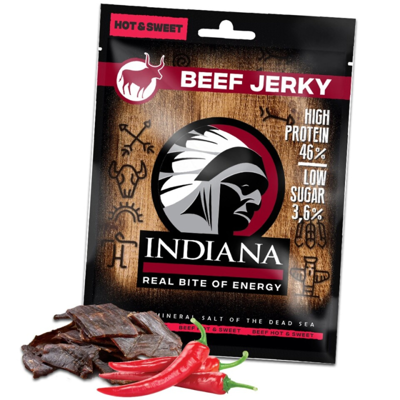 INDIANA Jerky hovězí Hot & Sweet ZIP 90g