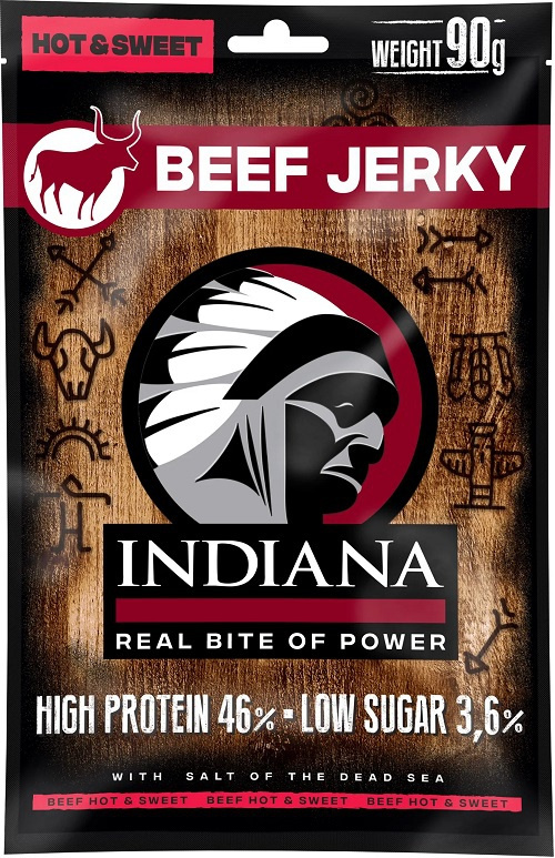 INDIANA Jerky hovězí Hot & Sweet ZIP 90g