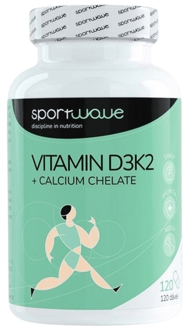 Sportwave VITAMIN D3K2 + CALCIUM CHELATE 120 kapslí