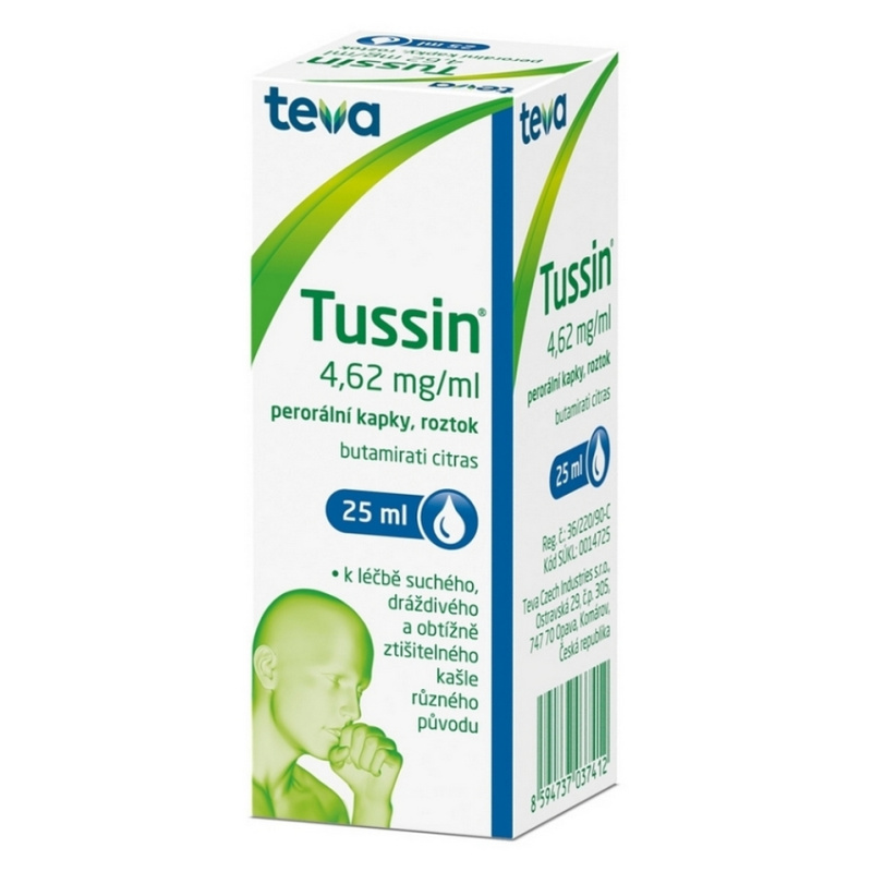 TUSSIN 4,62MG/ML Perorální kapky, roztok 1X25ML
