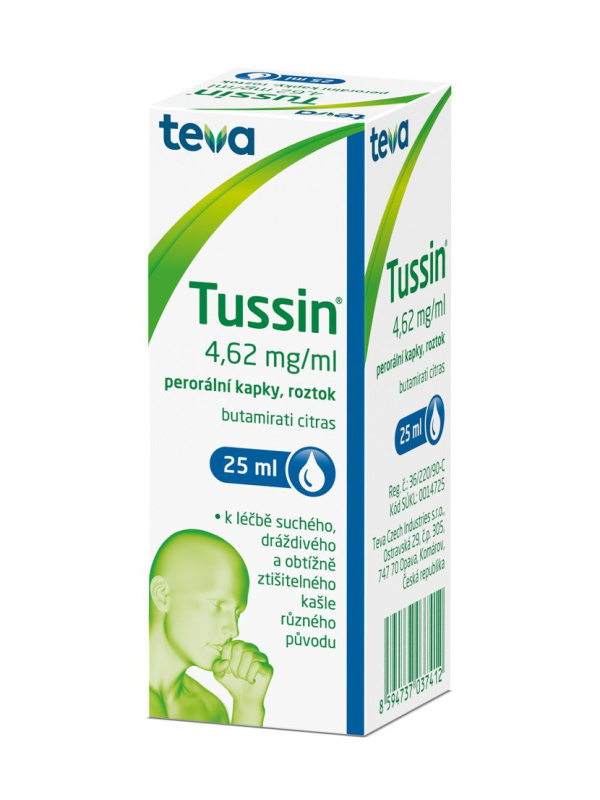 TUSSIN 4,62MG/ML Perorální kapky, roztok 1X25ML