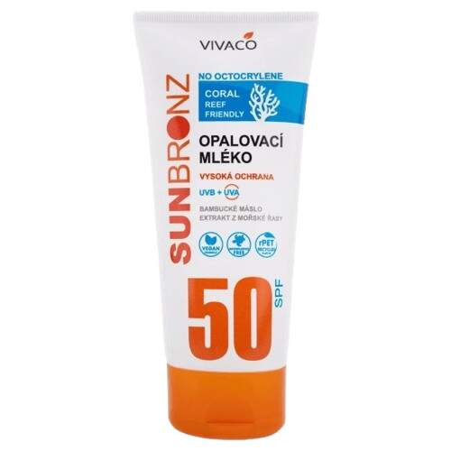 Vivaco Opalovací mléko bez octocrylenu SPF 50 - Coral friendly 200 ml