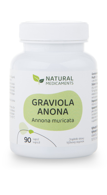 NATURAL MEDICAMENTS Graviola 90 kapslí