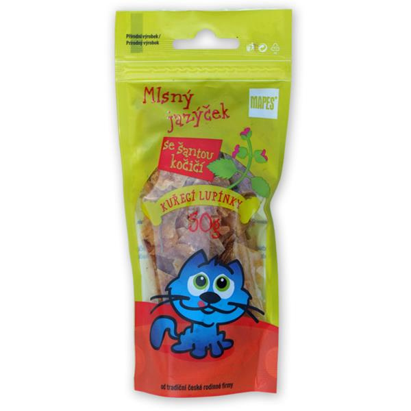 Pochoutka kuřecí lupínky se šantou kočičí MAPES 50g