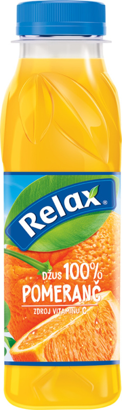Džus Relax - 100%, pomeranč, 12x 0,33 l