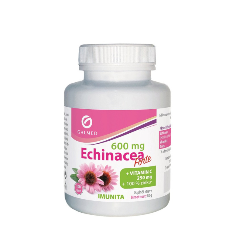 GALMED Echinacea forte 600 mg + vitamín C + zinek 100 tablet