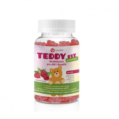 TeddyFit gummies s malinovou příchutí 50+10ks