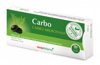 Carbo medicinalis tbl.20x300mg Moje lékárna