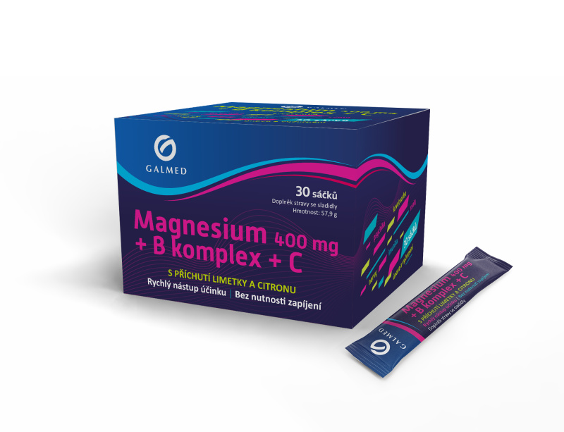 Galmed Magnesium 400 mg + B komplex + C 30 sáčků