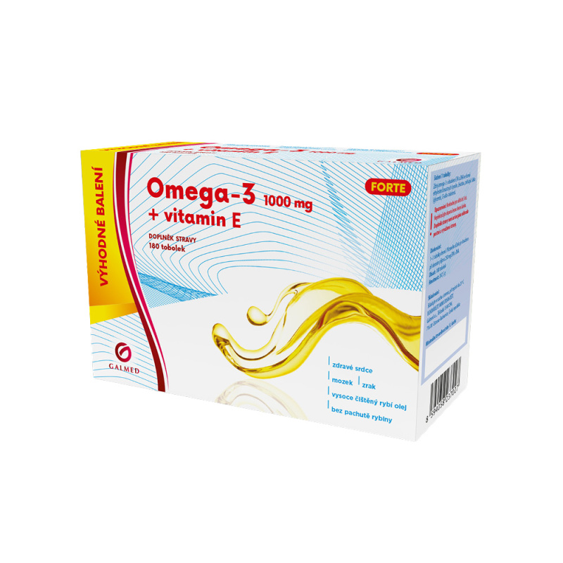 Galmed Omega-3 Forte 1000 mg+ vitamin E 180 tobolek