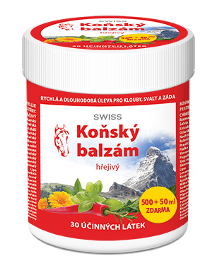 Koňský balzám SWISS hřejivý, 500 + 50 ml