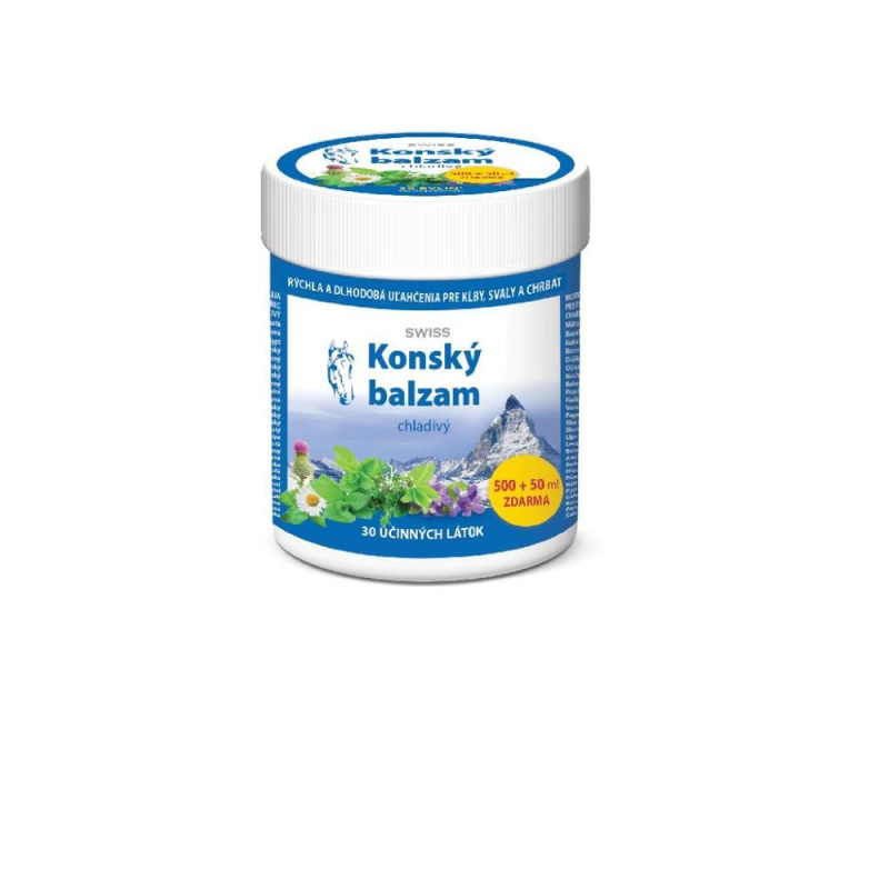 Koňský balzám SWISS chladivý, 500 + 50 ml