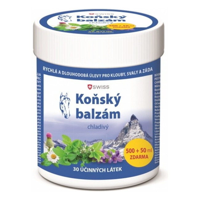 Koňský balzám SWISS chladivý, 500 + 50 ml