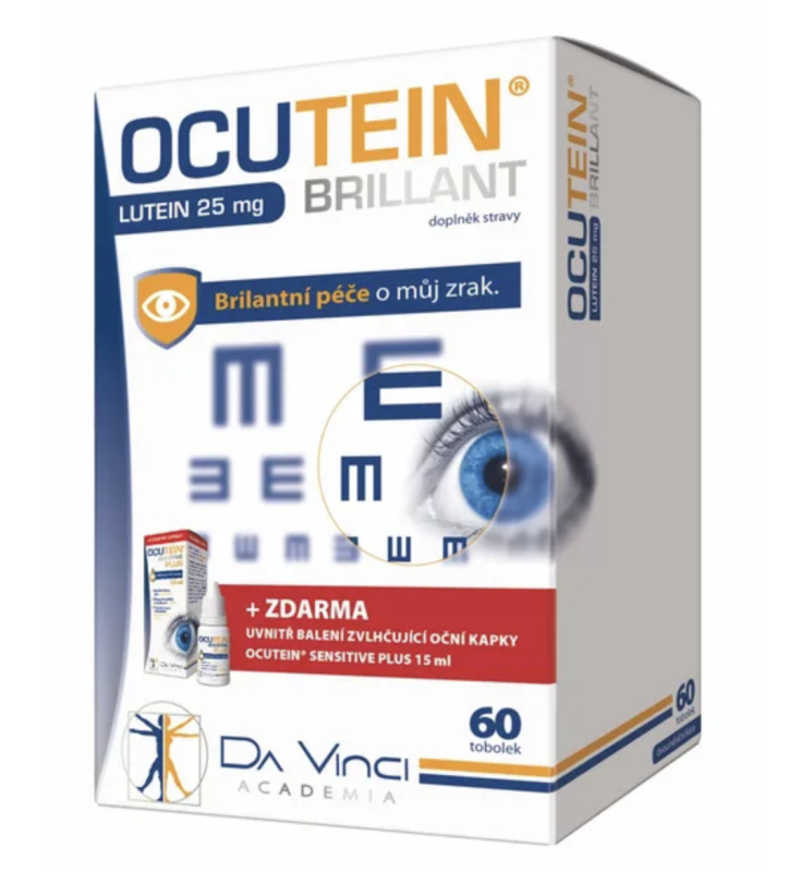 Da Vinci Academia Ocutein Brillant Lutein 25 mg, 60 tobolek +kapky