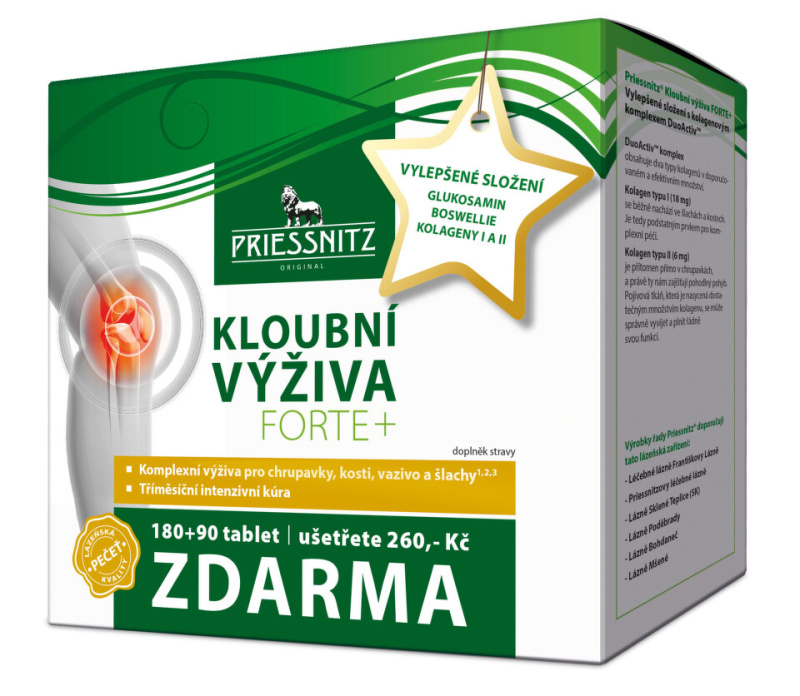 Priessnitz Kloubní výživa Forte +, 180+90 ks