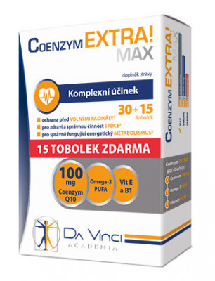 Da Vinci Academia Coenzym EXTRA! Max 100mg, 30+15 tobolek zdarma