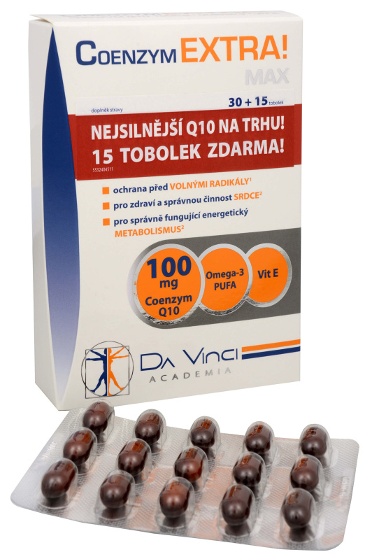 Da Vinci Academia Coenzym EXTRA! Max 100mg, 30+15 tobolek zdarma