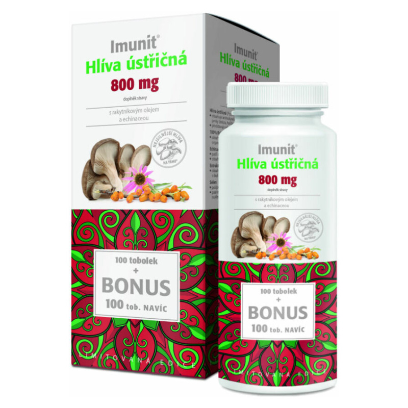 IMUNIT Hlíva ústřičná 800 mg s rakytníkem a echinaceou, 100+100 tobolek