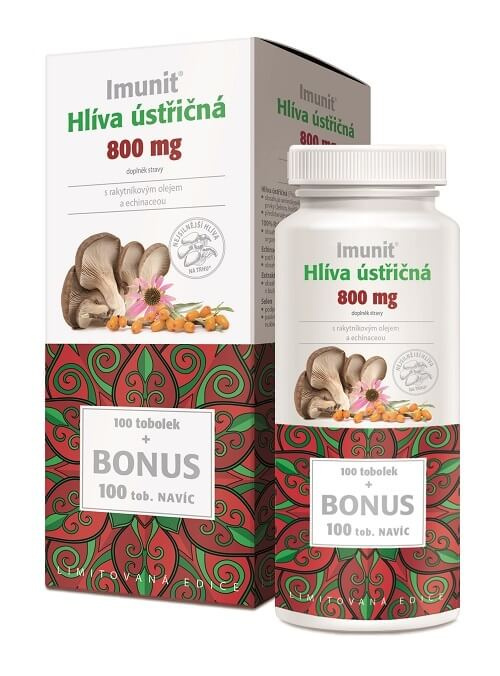 IMUNIT Hlíva ústřičná 800 mg s rakytníkem a echinaceou, 100+100 tobolek