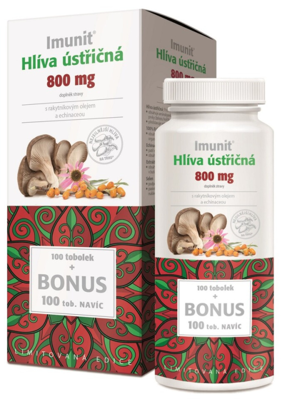 IMUNIT Hlíva ústřičná 800 mg s rakytníkem a echinaceou, 100+100 tobolek