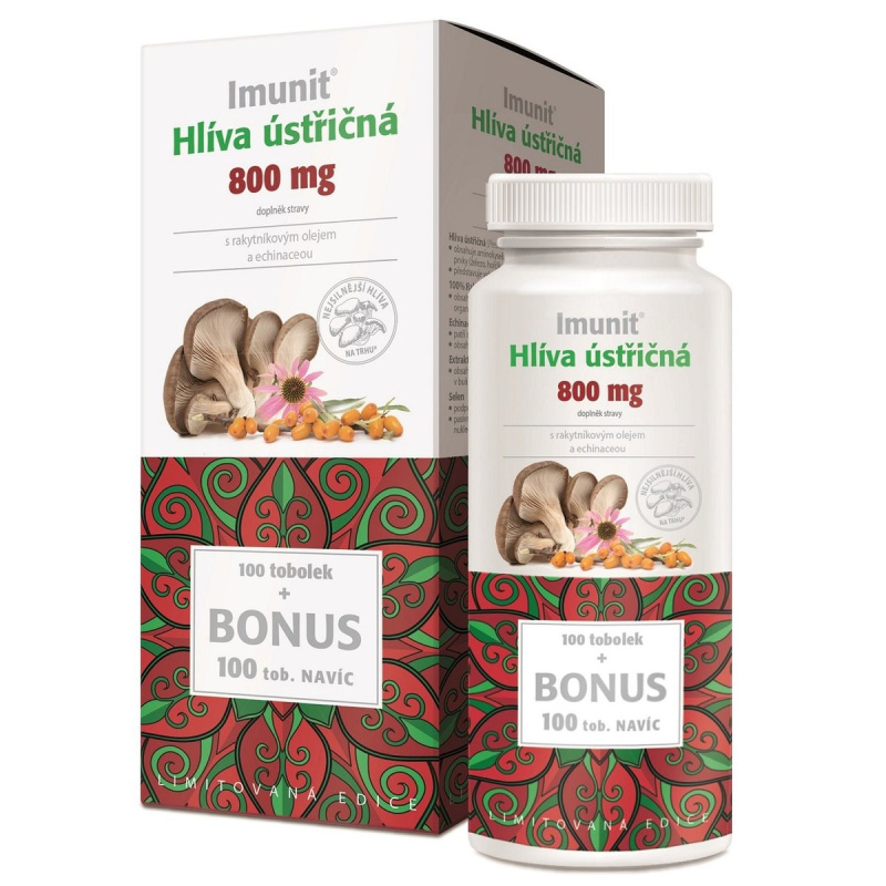 IMUNIT Hlíva ústřičná 800 mg s rakytníkem a echinaceou, 100+100 tobolek