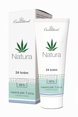 Cannaderm Natura 24 krém na mastnou pleť, 75 ml