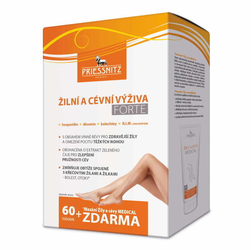 Priessnitz Žilní a cévní výživa FORTE 60 ks+mazání