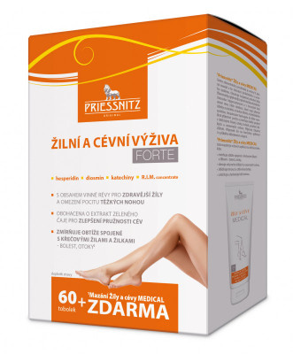 Priessnitz Žilní a cévní výživa FORTE 60 ks+mazání