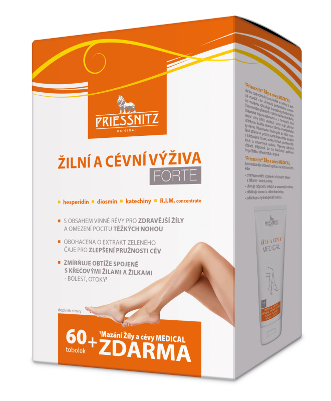 Priessnitz Žilní a cévní výživa FORTE 60 ks+mazání