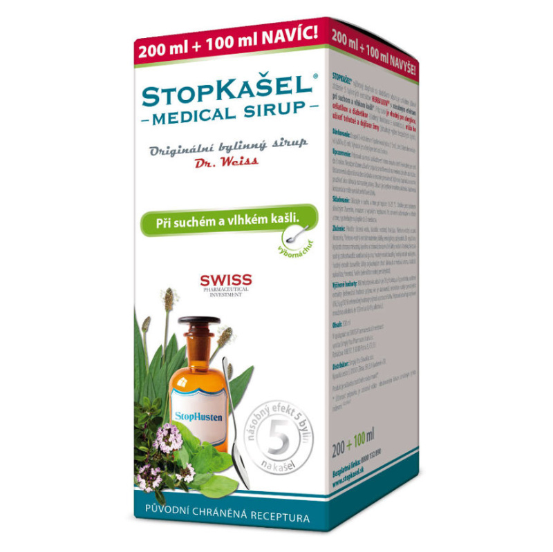 Dr. Weiss STOPKAŠEL Medical sirup Dr. Weiss, 200+100ml NAVÍC