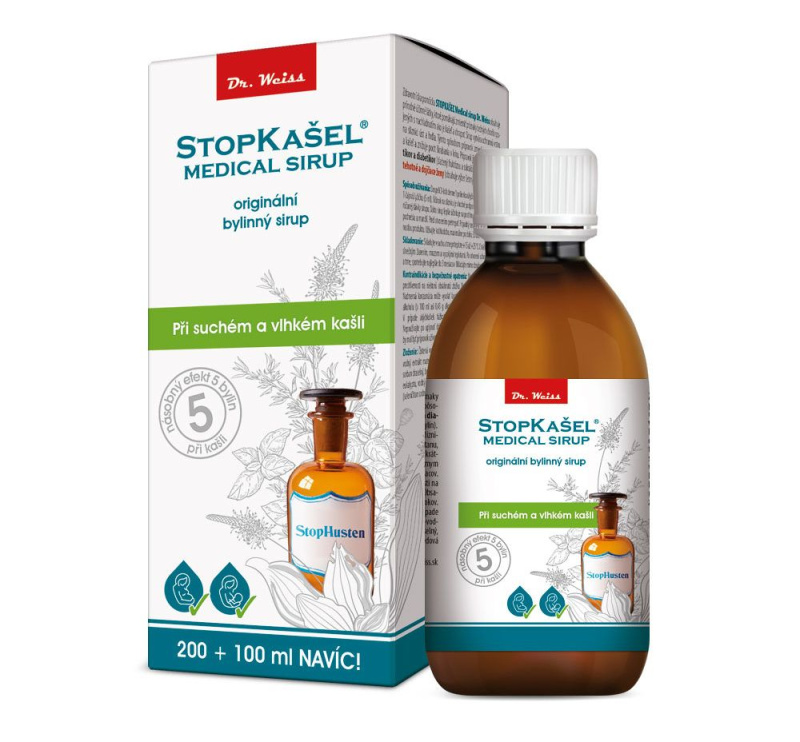 Dr. Weiss STOPKAŠEL Medical sirup Dr. Weiss, 200+100ml NAVÍC