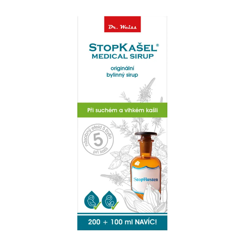 Dr. Weiss STOPKAŠEL Medical sirup Dr. Weiss, 200+100ml NAVÍC