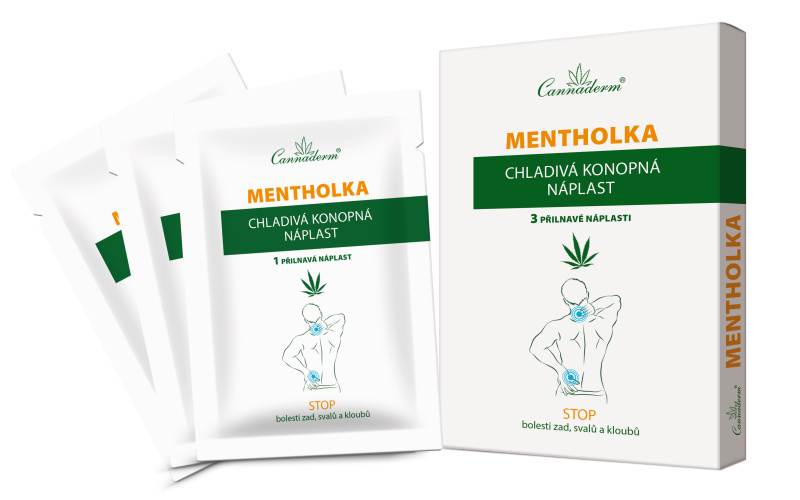 Cannaderm Mentholka Chladivá konopná náplast, 3 ks