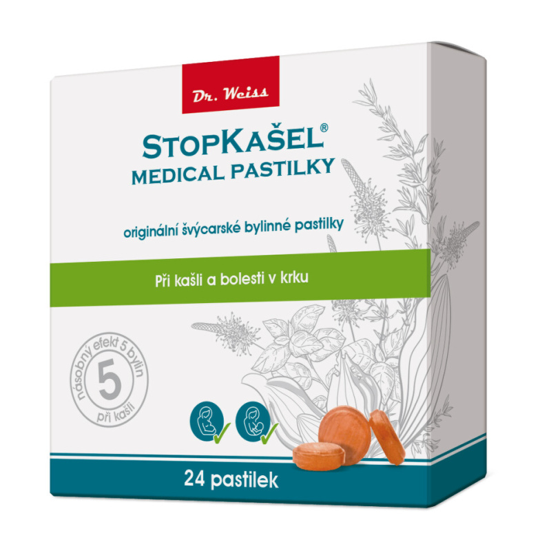 Dr. Weiss STOPKAŠEL Medical pastilky Dr. Weiss, 24 pastilek