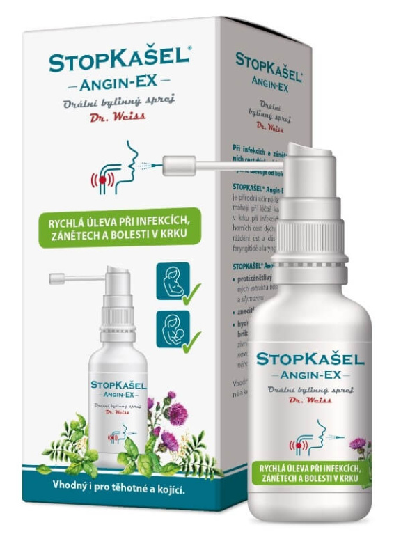 Dr. Weiss StopKašel ANGIN-EX sprej na bolest v krku, 30 ml