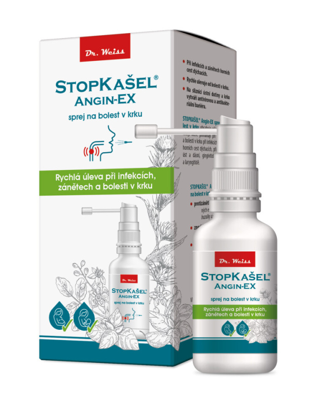 Dr. Weiss StopKašel ANGIN-EX sprej na bolest v krku, 30 ml