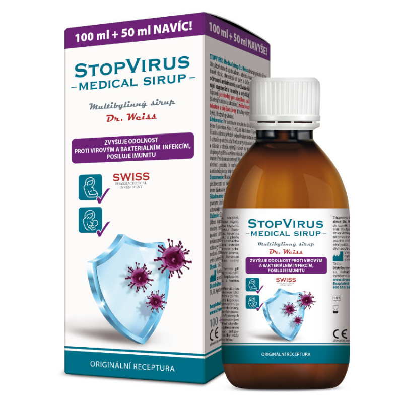 Dr. Weiss STOPVIRUS Medical sirup Dr. Weiss, 100+50ml NAVÍC