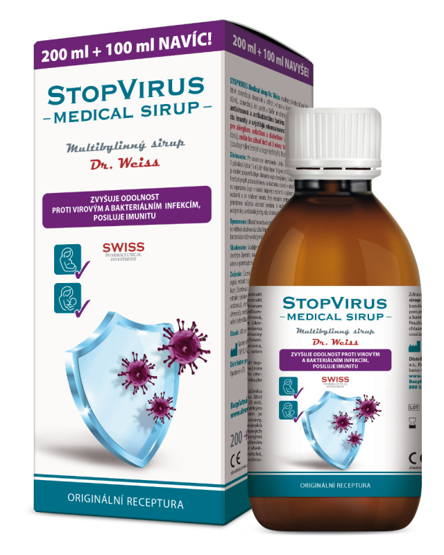 Dr. Weiss STOPVIRUS Medical sirup Dr. Weiss, 200+100ml NAVÍC