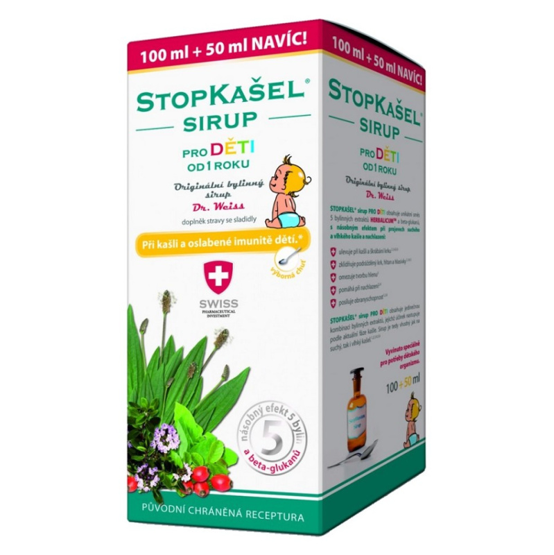 Dr. Weiss STOPKAŠEL Medical sirup OD 1 ROKU, 100+50ml NAVÍC