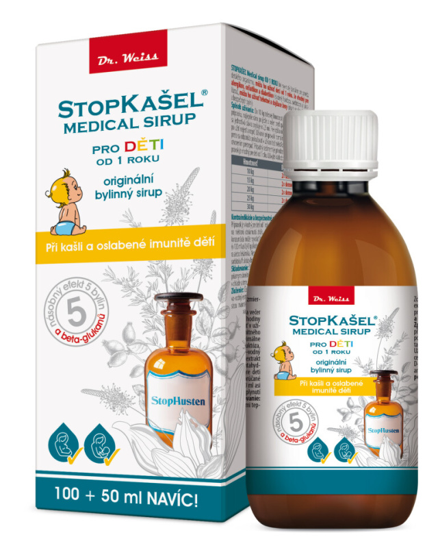 Dr. Weiss STOPKAŠEL Medical sirup OD 1 ROKU, 100+50ml NAVÍC