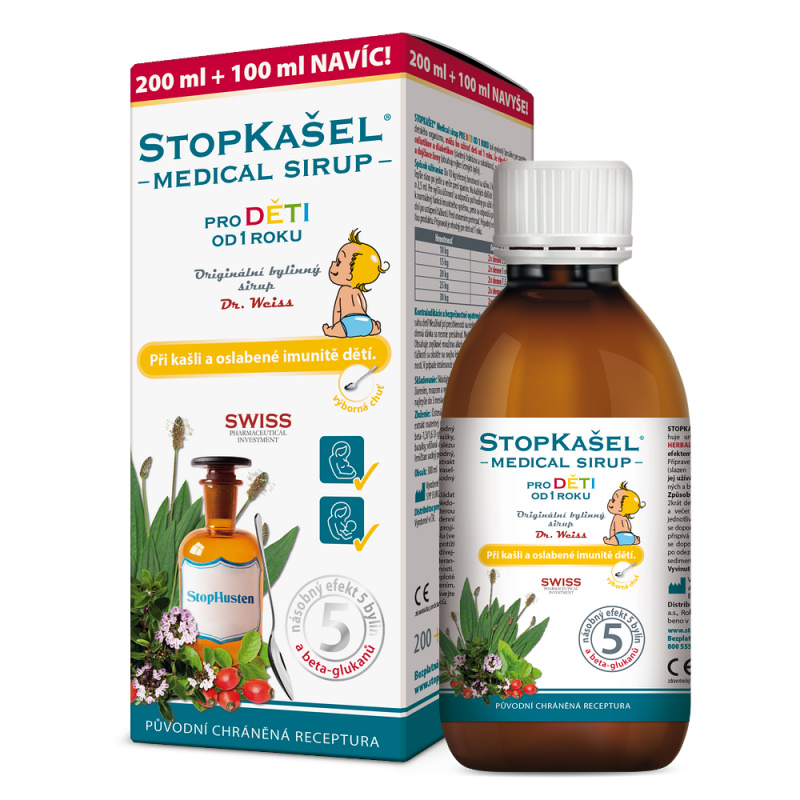 Dr. Weiss STOPKAŠEL Medical sirup OD 1 ROKU, 200+100ml NAVÍC