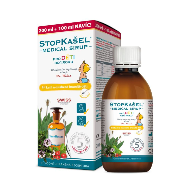 Dr. Weiss STOPKAŠEL Medical sirup OD 1 ROKU, 200+100ml NAVÍC