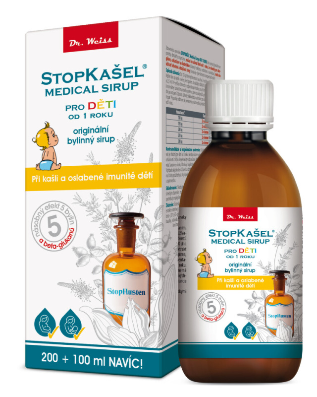 Dr. Weiss STOPKAŠEL Medical sirup OD 1 ROKU, 200+100ml NAVÍC