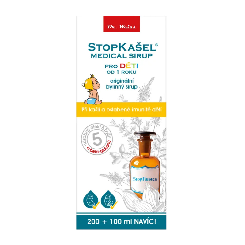 Dr. Weiss STOPKAŠEL Medical sirup OD 1 ROKU, 200+100ml NAVÍC