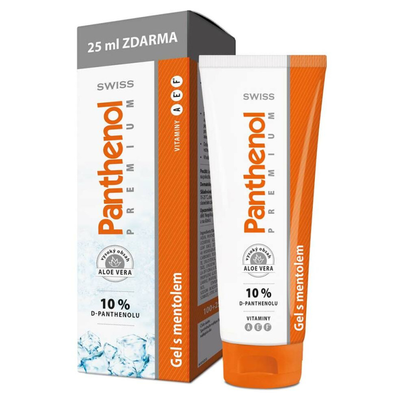 Panthenol SWISS Panthenol 10% Swiss PREMIUM gel s mentolem 100+25ml zdarma