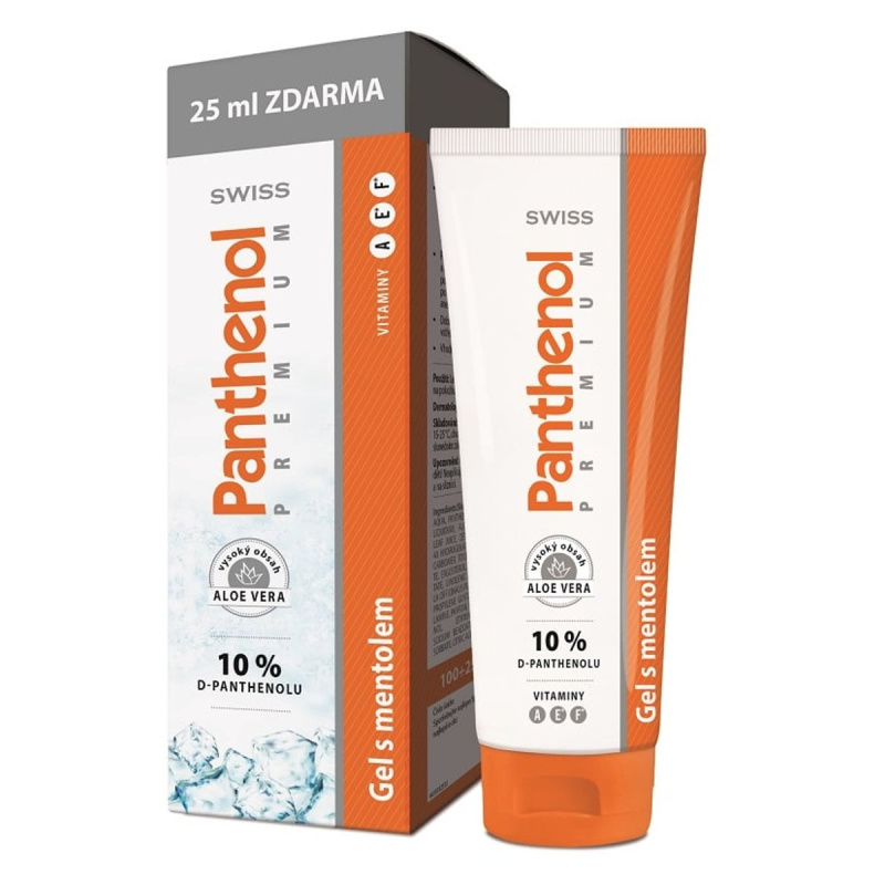 Panthenol SWISS Panthenol 10% Swiss PREMIUM gel s mentolem 100+25ml zdarma